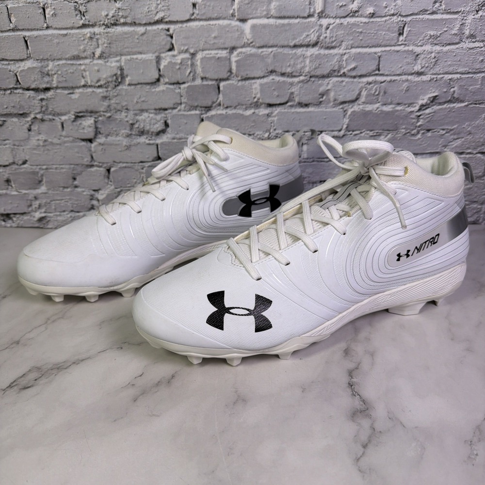 Under Armour Nitro Football Cleat Men's Size 14 - White 3021727-102